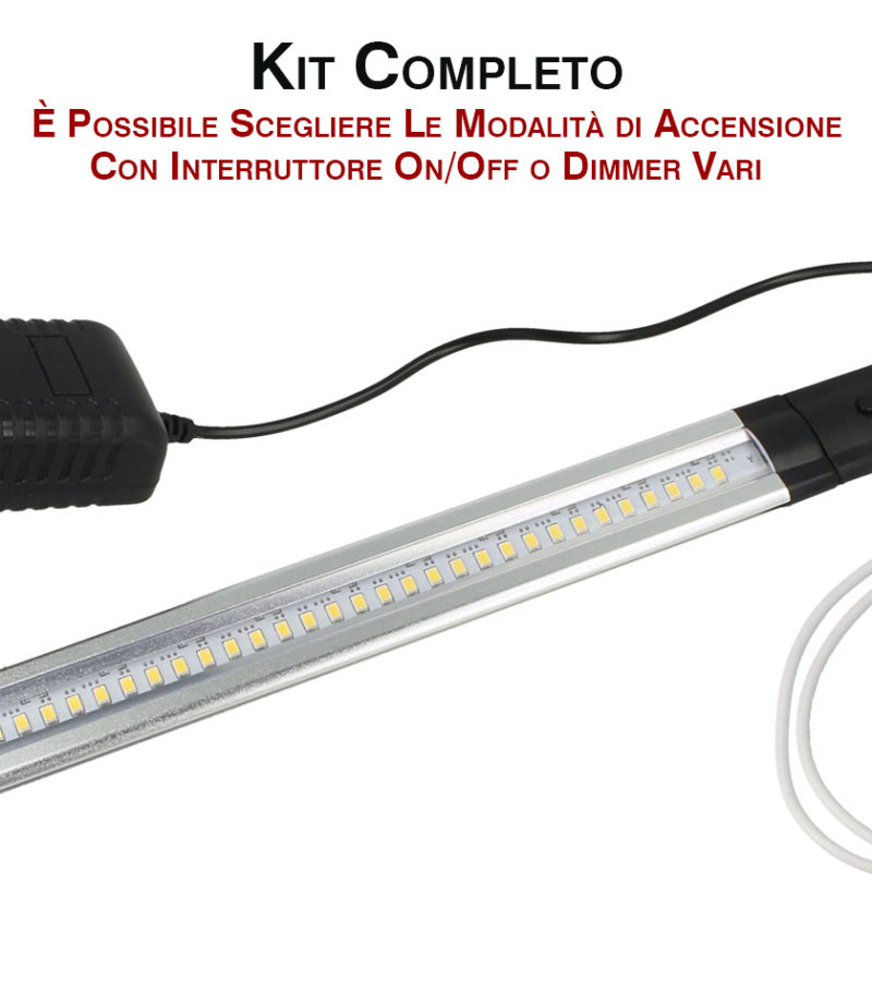 Kit Barra Led Con Sensore Door Apertura Anta 50cm Luce Calda Alimentatore  Compreso Per Cucina Sottopensile Mobile ect. - Led Mauro Mania