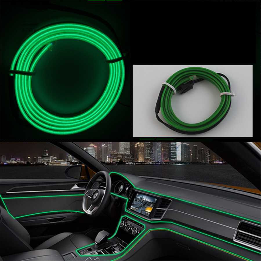 Strip striscia LED neon GREEN atmosfera auto flessibile con USB
