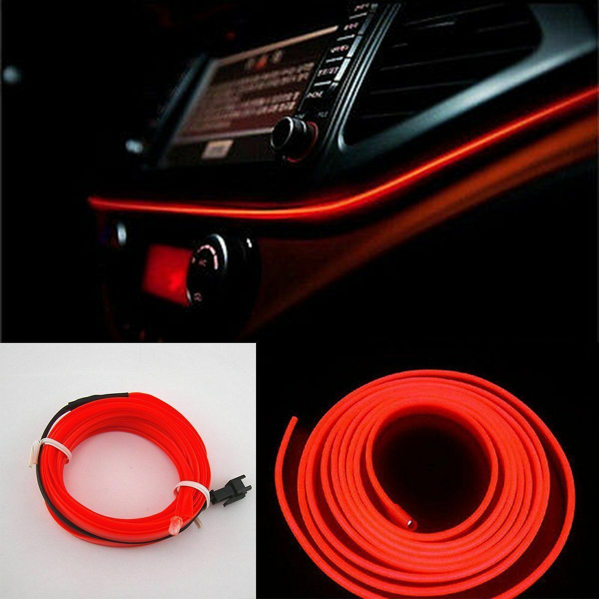 Strip striscia LED neon ROSSO atmosfera auto flessibile con USB tuning  decorazione interno 5M RED - Led Mauro Mania