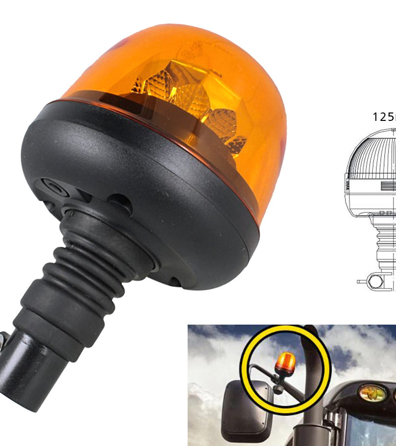 Lampada Luce Lampeggiante Led Rotante Strobo Arancione Magnetico 12V 24V  Segnalazione Emergenza Per Auto Trattore Omologato E9 - Led Mauro Mania