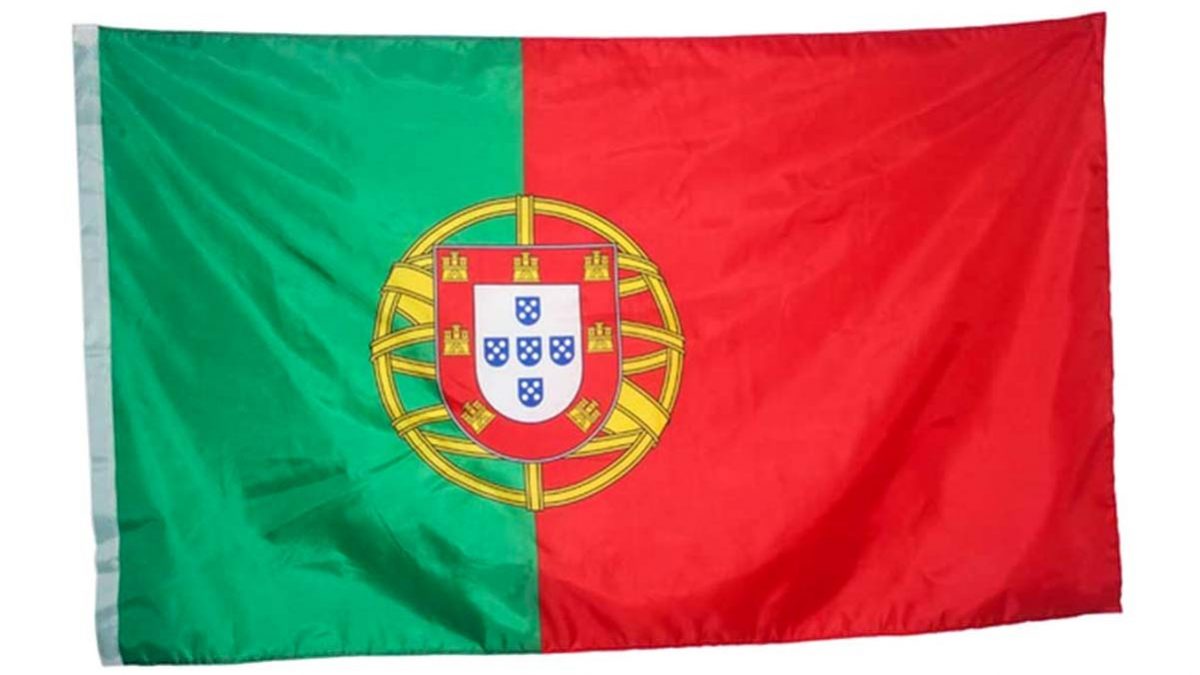 Bandiera Portogallo Tessuto Poliestere Con Passante Per L/'Asta Bandiera Nazionale Portoghese Portugal Misura 145X90cm