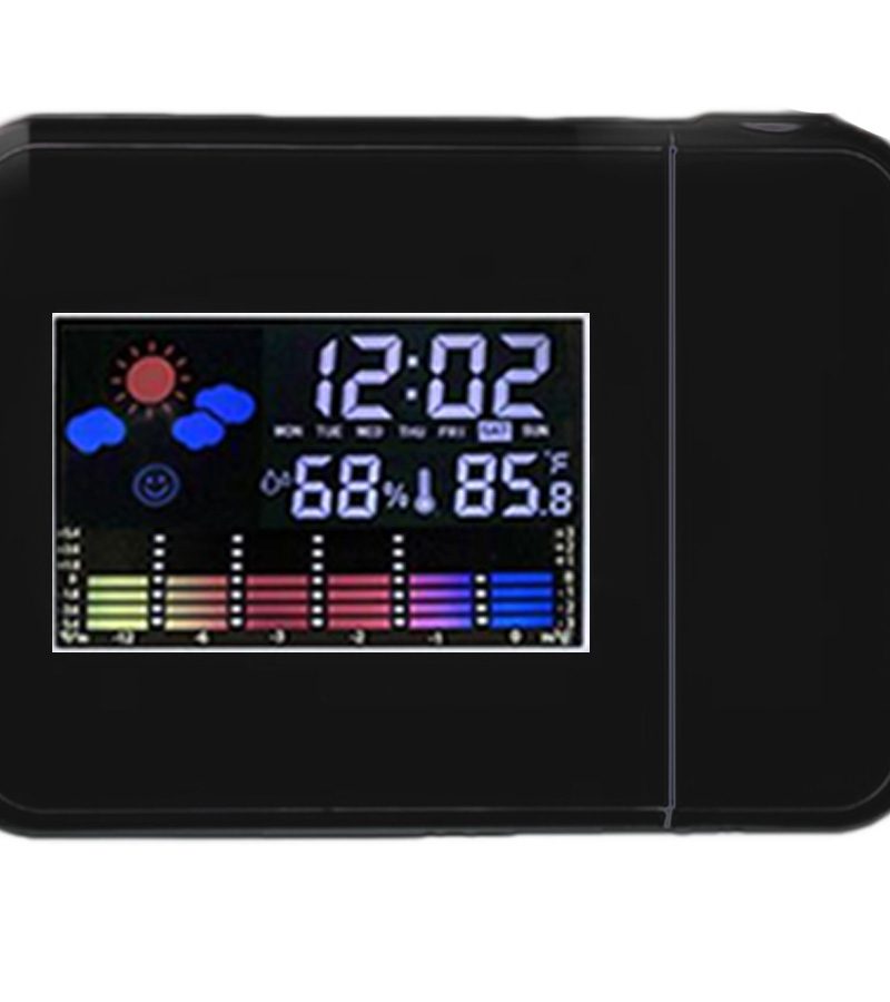 Sveglia Digitale con Proiettore Termometro Igrometro Allarme Calendario  Timer Nero - Led Mauro Mania